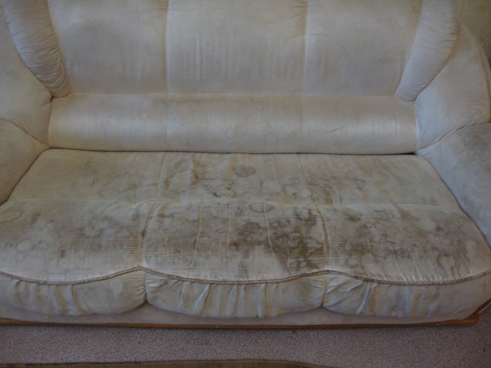 3 местный прямой текстильный диван до чистки